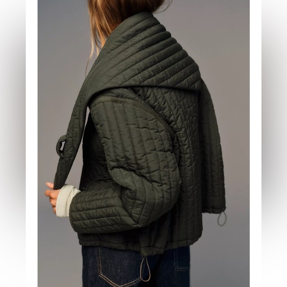 ZARA QUILTED JACKET WITH DETACHABLE SCARF - NEW WITH TAGS - Picture 8 of 11